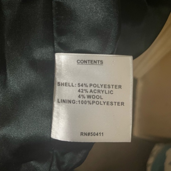 Nine West Women’s Forest Green Relaxed Wool-Blend XXL coat - Picture 2 of 4